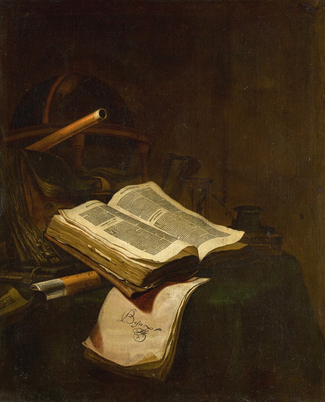 Jan Vermeulen, Still Life with an Open Book (17th century Dutch oil painting)